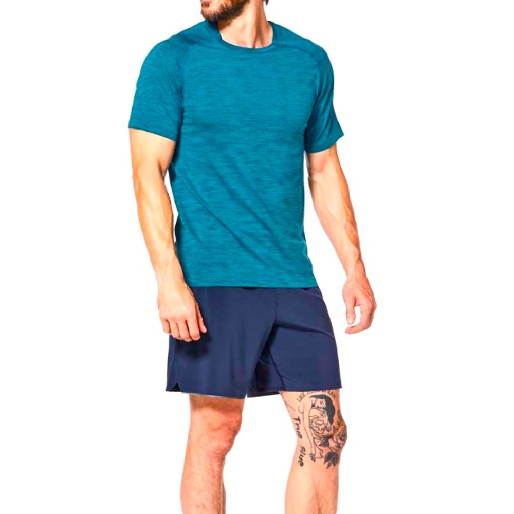 Lululemon Metal Vent Tech Surge Short Sleeve Shirt-Capri Blue-Men's Size Small
